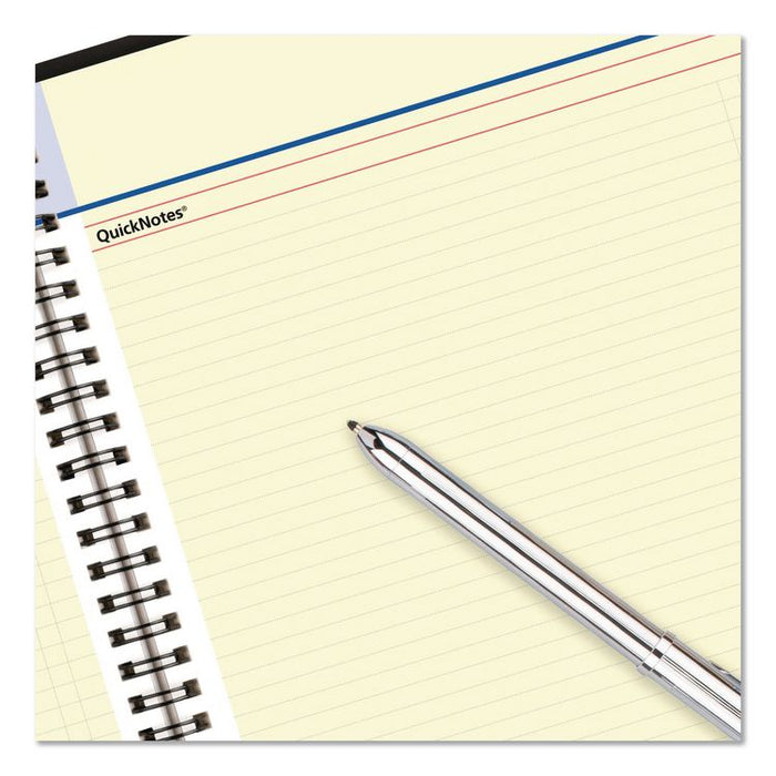 QuickNotes Academic Weekly/Monthly Planner, 10 x 8, Black Cover, 13-Month: July 2025 to July 2026