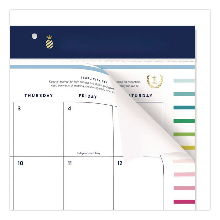 Simplified by Emily Ley Academic Monthly Deskpad Calendar, 17 x 22, White Sheets, 12-Month (July to June): 2025 to 2026