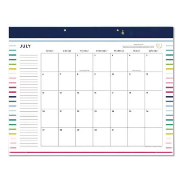Simplified by Emily Ley Academic Monthly Deskpad Calendar, 17 x 22, White Sheets, 12-Month (July to June): 2025 to 2026