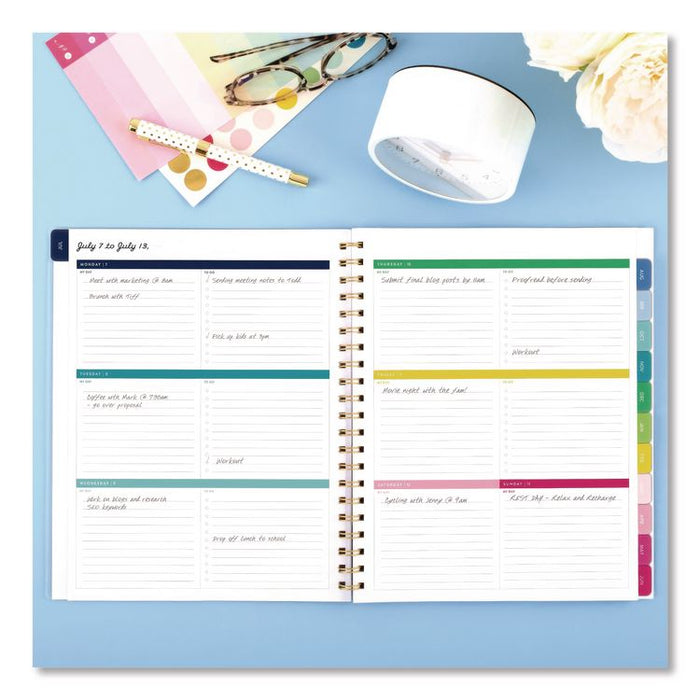 Simplified Planner by Emily Ley: Academic Weekly/Monthly Book, 11 x 8.5, Lilac Plaid Cover, 12-Month: July 2025 to June 2026