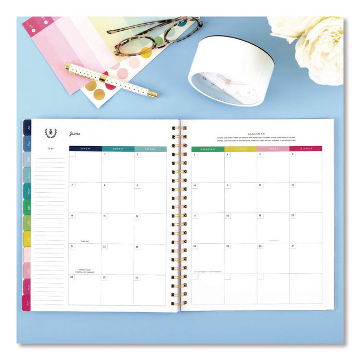 Simplified Planner by Emily Ley: Academic Weekly/Monthly Book, 11 x 8.5, Lilac Plaid Cover, 12-Month: July 2025 to June 2026