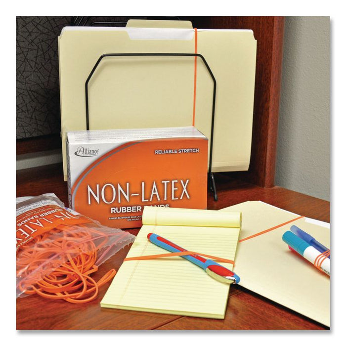 Non-Latex Rubber Bands, Assorted Sizes, Orange, 125/Pack