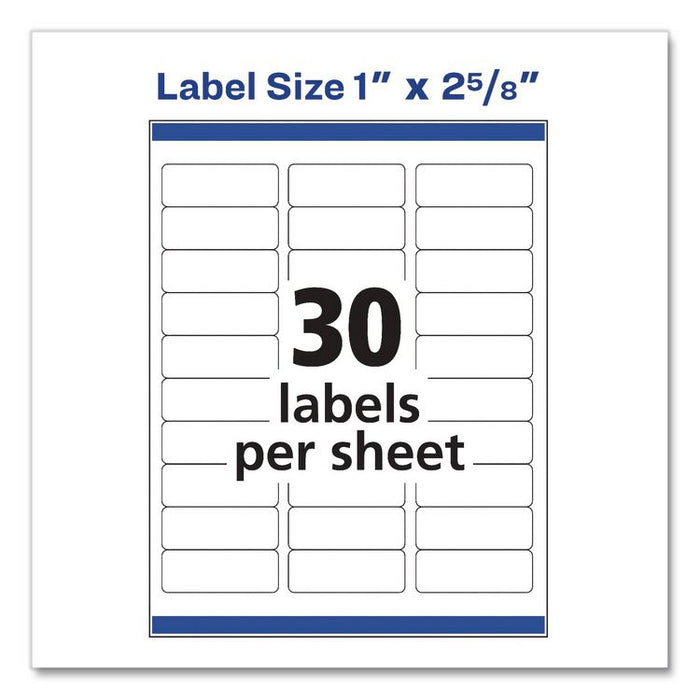 Easy Peel White Address Labels with Sure Feed Technology, Laser, 1 x 2.63, 30/Sheet, 100 Sheets/Pack, 5 Packs/Carton