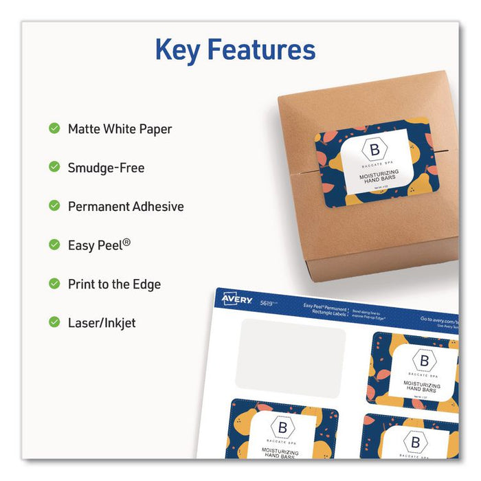 Rectangular Labels with Sure Feed Technology, Inkjet/Laser, 2 x 3, Matte White, 8 Labels/Sheet, 25 Sheets/Pack