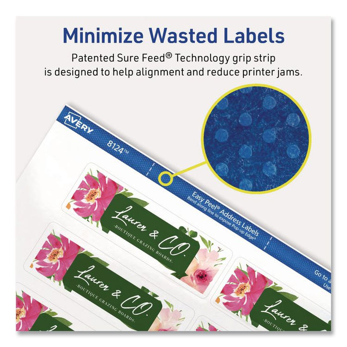 Matte Clear Address Labels with Sure Feed Technology, Inkjet/Laser, 1.33 x 4, 14/Sheet, 10 Sheets/Pack