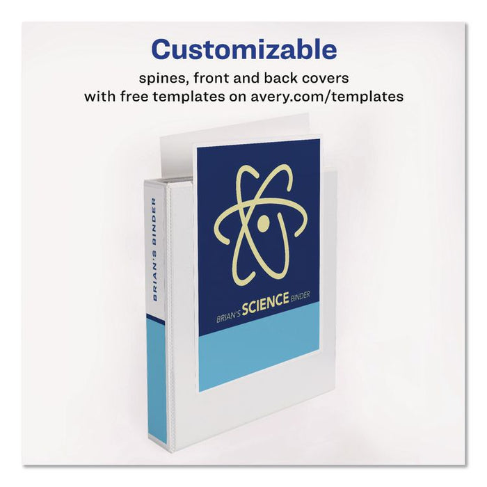 Durable View Binder with DuraHinge and EZD Rings, 3 Rings, 1.5" Capacity, 11 x 8.5, White, 12/Carton