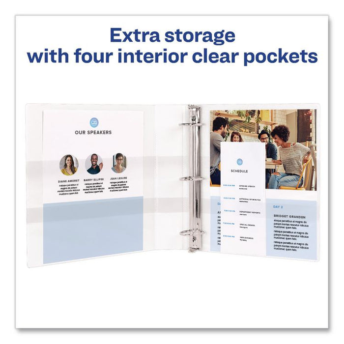 Durable View Binder with DuraHinge and EZD Rings, 3 Rings, 1.5" Capacity, 11 x 8.5, White, 12/Carton