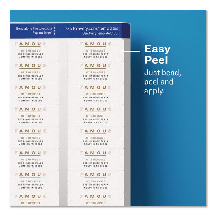 Easy Peel Return Address Labels with Sure Feed Technology, Inkjet, 0.66 x 1.75, Matte Clear, 60/Sheet, 10 Sheets/Pack
