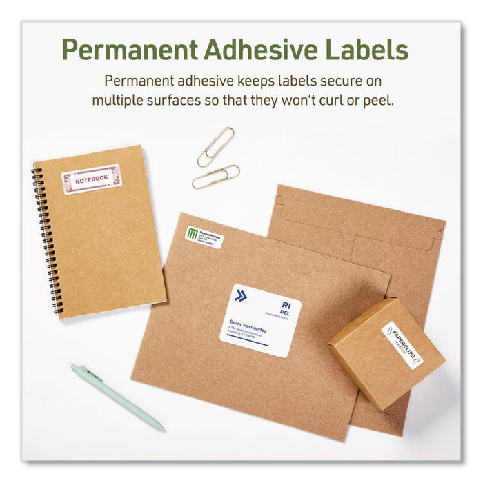 EcoFriendly Recycled Return Address Labels, Inkjet/Laser, 0.66 x 1.75, White, 60/Sheet, 10 Sheets/Pack