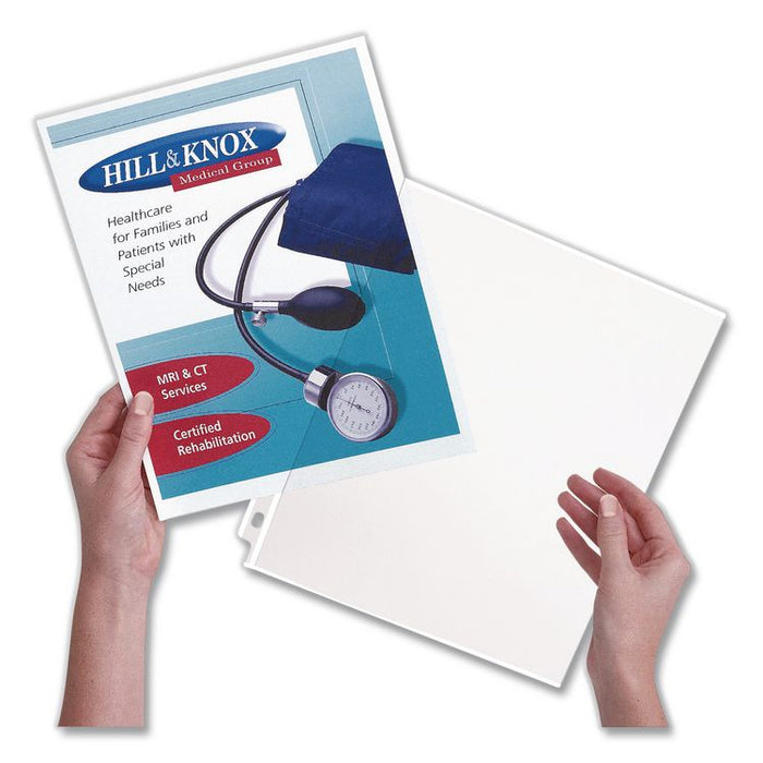 Side-Insert Heavyweight Sheet Protectors, 3-Hole Punched, Side Load, 8.5 x 11, Diamond Clear, 25/Pack, 36 Packs/Carton