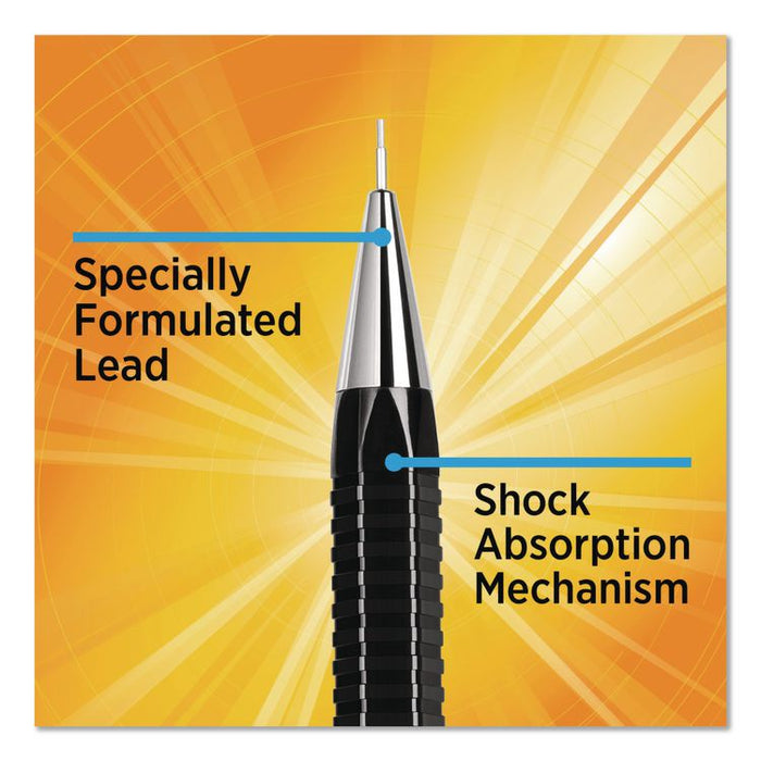 Break Resistant Pro Mechanical Pencils, 0.7 mm, HB (#2), Black Lead, Black Barrel