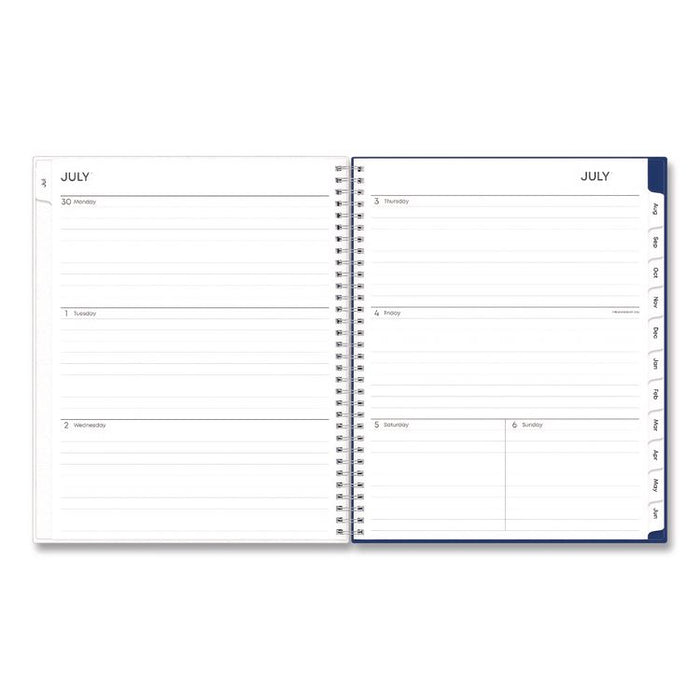 Blue Block Academic Year Weekly/Monthly Planner, 11 x 8.5, Blue Cover, 12-Month: July 2025 to June 2026