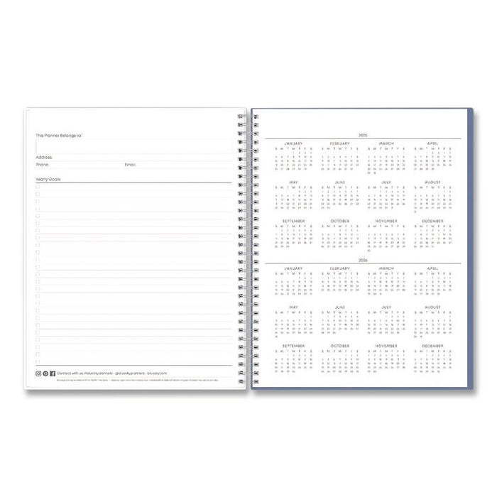 Tanya Blue Academic Year Daily Planner, Abstract Artwork, 11 x 8.5, Multicolor Cover, Supports Four Academic Years: 2025-2028