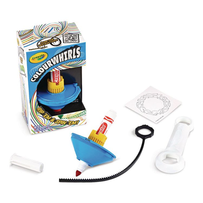 Colourwhirls Toy with (1) Rip-Cord Spinner and (1) Ultra-Clean Washable Marker, Ages 6 and Up, 4 Pieces