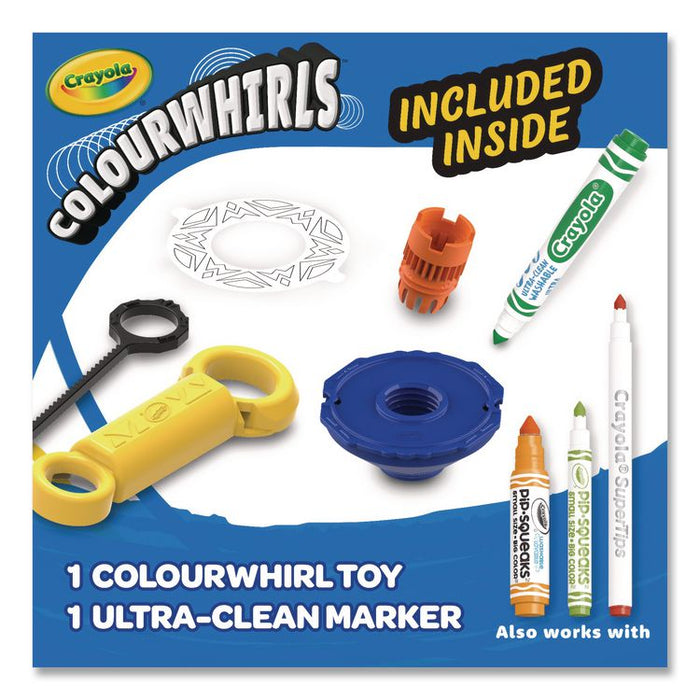Colourwhirls Toy with (1) Rip-Cord Spinner and (1) Ultra-Clean Washable Marker, Ages 6 and Up, 4 Pieces