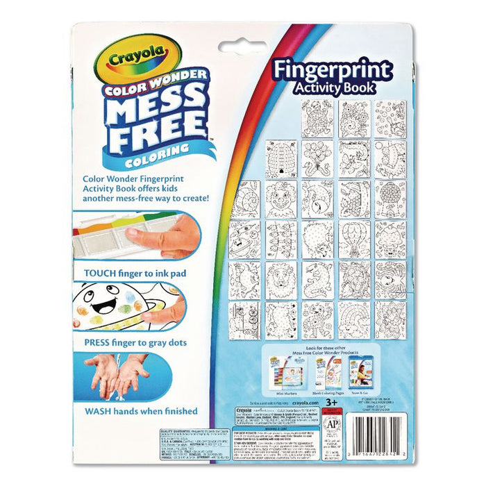 Color Wonder Mess Free Coloring Fingerprint Activity Book, Ages 3 and Up, 27 Pages