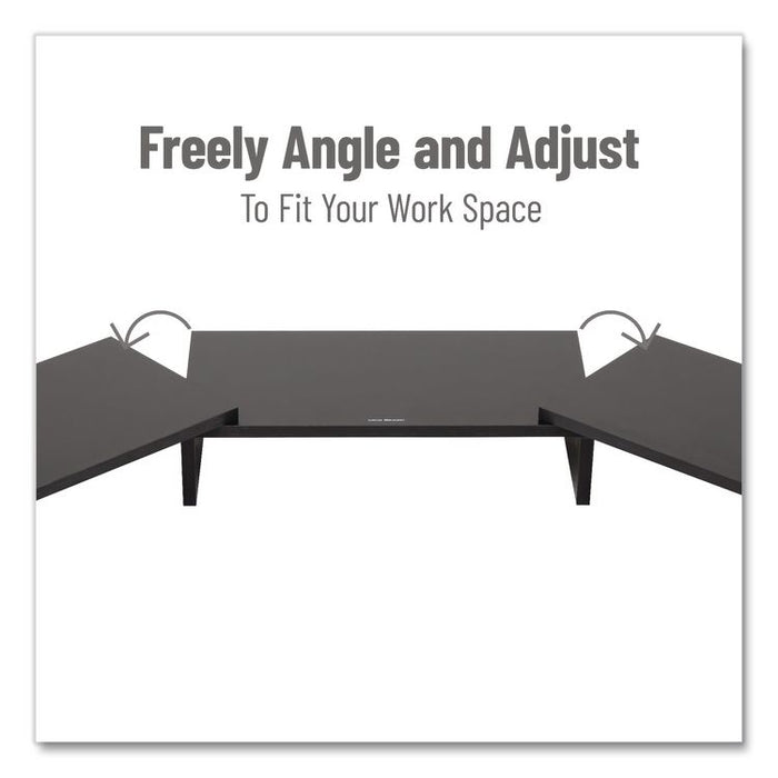 Adjustable Dual Monitor Stand, 18.1 to 51.25 x 9.25 x 4.75, Black, Supports 44 lbs
