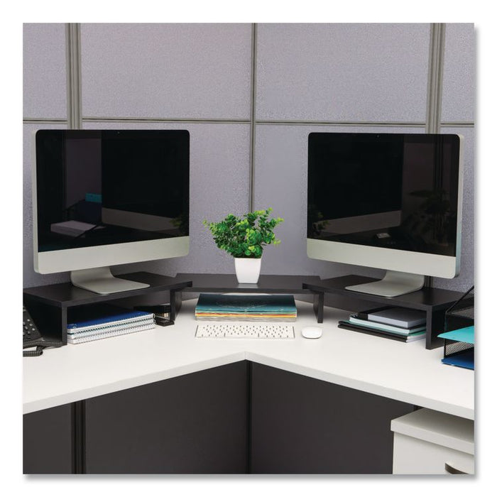 Adjustable Dual Monitor Stand, 18.1 to 51.25 x 9.25 x 4.75, Black, Supports 44 lbs