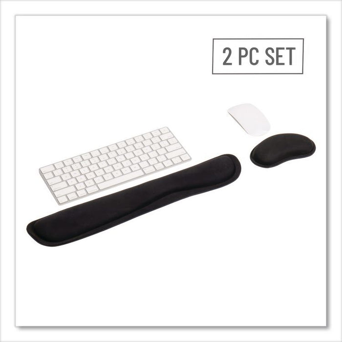 Memory Foam Gaming Ergonomic Keyboard and Mouse Wrist Rest Set, Black