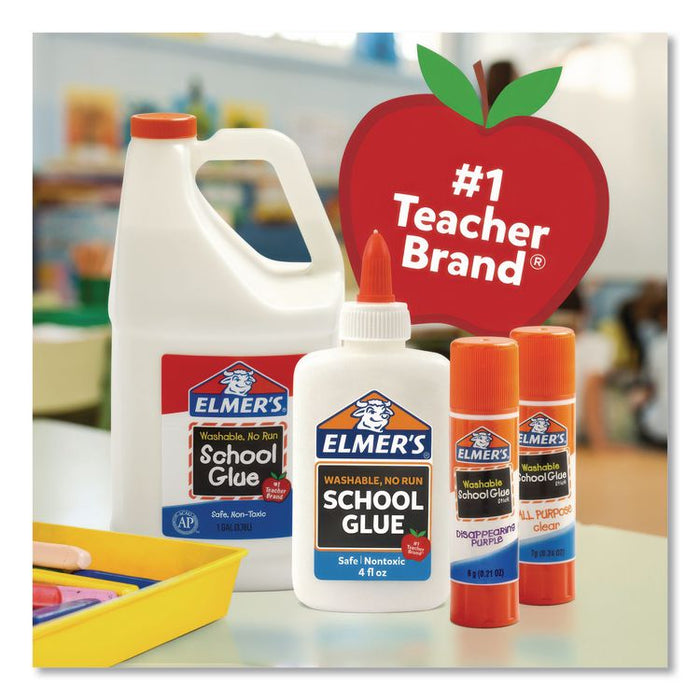 Washable School Glue, 4 oz, Dries Clear, 12/Pack