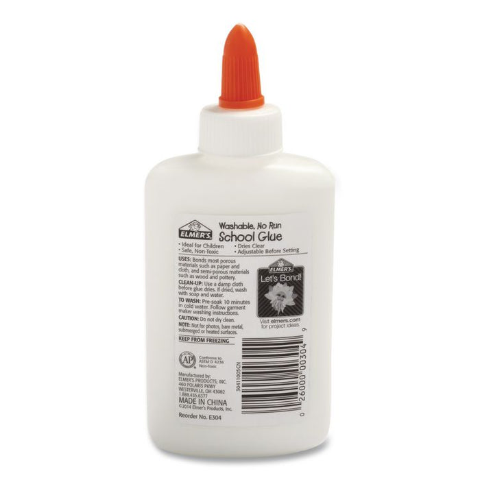 Washable School Glue, 4 oz, Dries Clear, 12/Pack