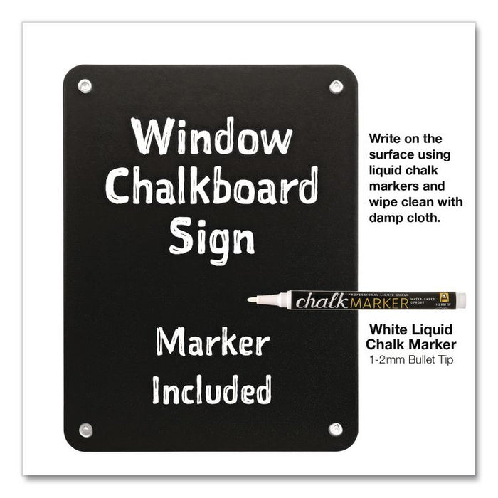 Window Chalkboard, Black Surface, 10.5 x 14