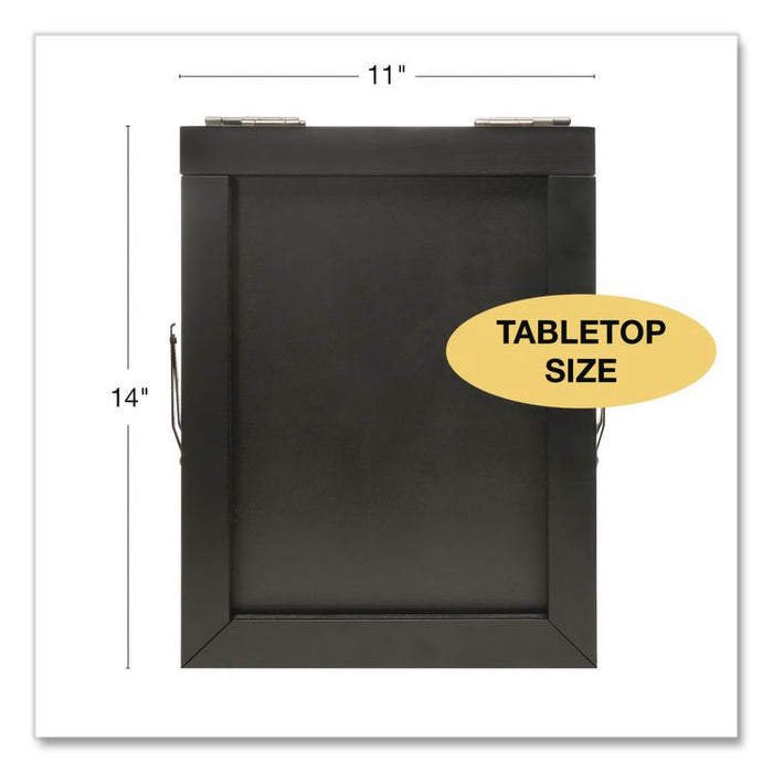 Double Sided A-Frame Chalkboard and Menu Holder, Black/Clear 8.5 x 11 Surface, Black Frame, 11 x 14