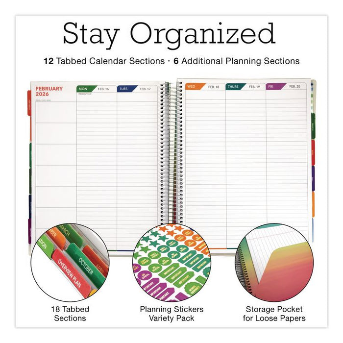 Deluxe Seasons Tree Weekly/Monthly Lesson Planner, 7 Classes, Multicolor Cover, 11 x 8.5, 13-Month: Aug 2025 to Aug 2026
