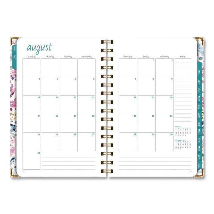 Boho Ikat Academic Year Weekly/Monthly Planner, Floral Artwork, 8 x 5.5, Multicolor Cover, 14-Month: June 2025 to July 2026