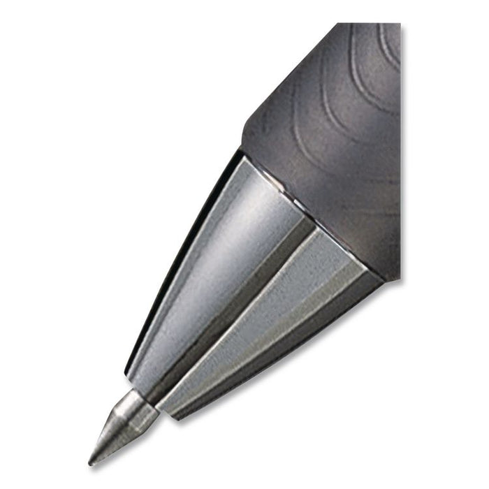 EnerGel RTX Deluxe Gel Pen, Retractable, Medium 0.7 mm, Black Ink, Silver/Black Barrel, Dozen