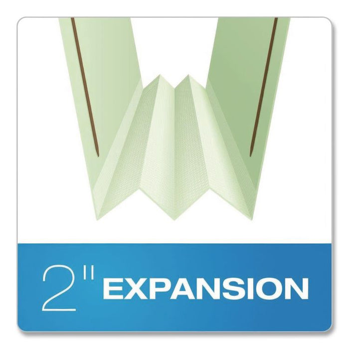 Heavy-Duty Pressboard Fastener Folders, Straight Tab, Expands 2", 2 Fasteners, Legal Size, Light Green, 25/Box