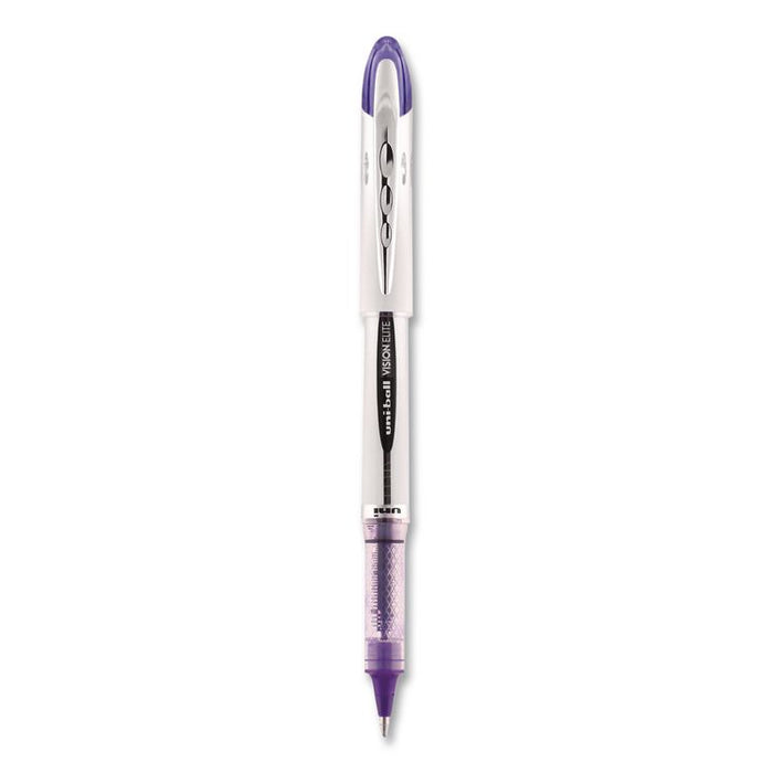 VISION ELITE Rollerball Pen, Stick, Bold 0.8 mm, Violet Ink, White/Violet/Clear Barrel