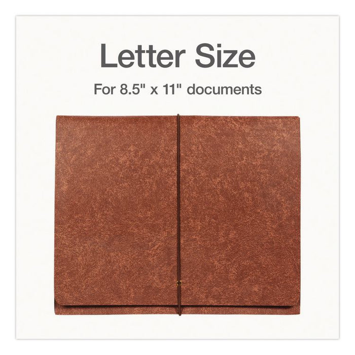 Heavy-Duty Expanding Wallet, 5.25" Expansion, 1 Section, String and Button Closure, Letter Size, Brown, 5/Box