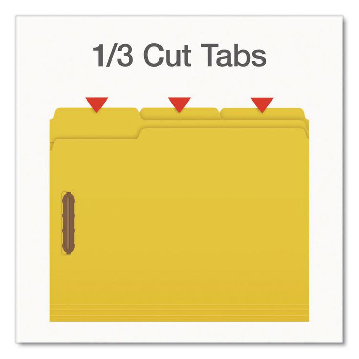 Heavy-Duty Fastener Folder, 1/3-Cut Tab: Assorted, Expands 0.75", 2 Fasteners, Letter Size, Assorted, 50/Box