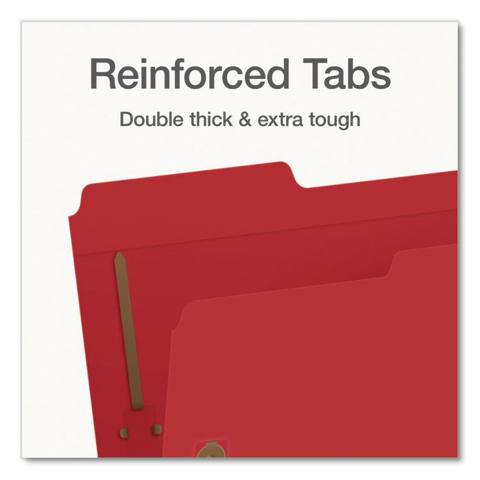 Heavy-Duty Fastener Folder, 1/3-Cut Tab: Assorted, Expands 0.75", 2 Fasteners, Letter Size, Assorted, 50/Box