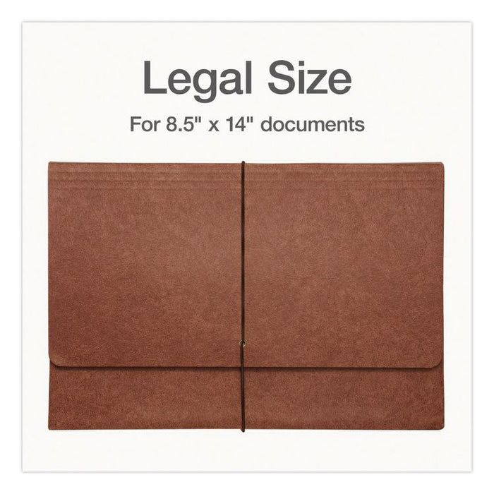 Heavy-Duty Expanding File Monthly Index, 5.25" Expansion, 12 Sections, Elastic Band Closure, 1/3-Cut Tabs, Legal Size, Brown