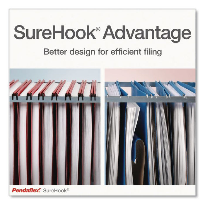 SureHook Hanging Folders, Letter Size, 1/3-Cut Tabs, Light Gray, 20/Box