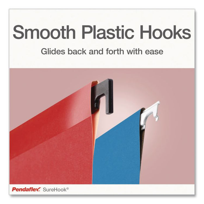 SureHook Hanging Folders, Letter Size, 1/3-Cut Tabs, Light Gray, 20/Box