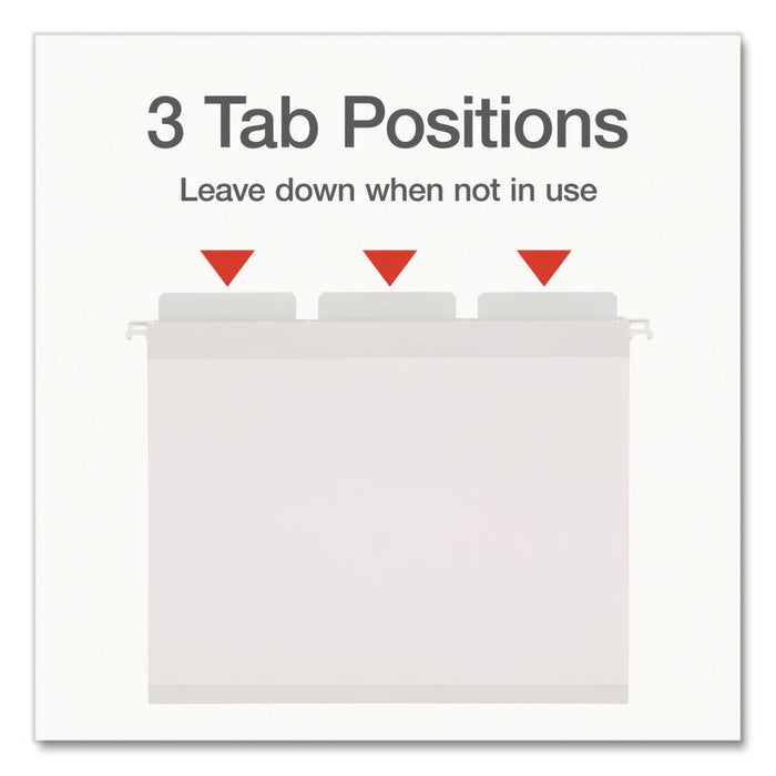 Ready-Tab Reinforced Hanging File Folders, Letter Size, 1/3-Cut Tabs, White, 20/Box
