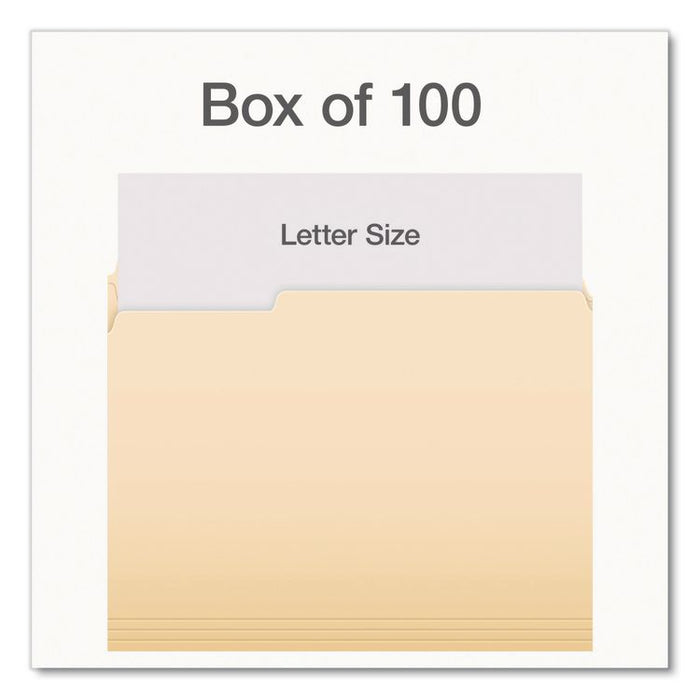 Earthwise by Pendaflex 100% Recycled Manila File Folder, 1/3-Cut Tabs: Assorted, Letter Size, 0.75" Expansion, Manila, 100/BX