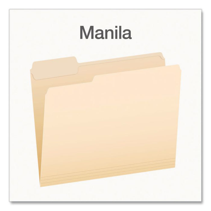 Earthwise by Pendaflex 100% Recycled Manila File Folder, 1/3-Cut Tabs: Assorted, Letter Size, 0.75" Expansion, Manila, 100/BX
