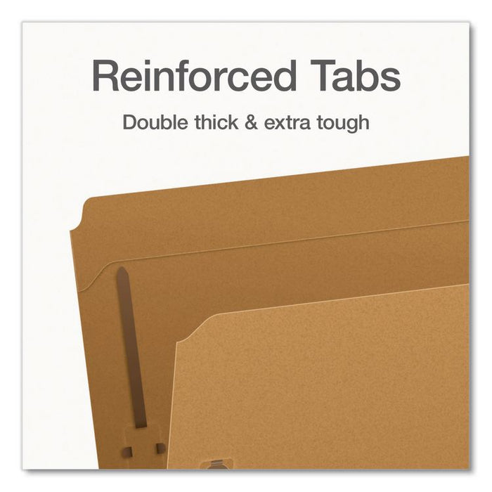 Kraft Fastener Folders, Straight Tab, Expands 0.75", 2 Fasteners, Letter Size, Kraft, 50/Box