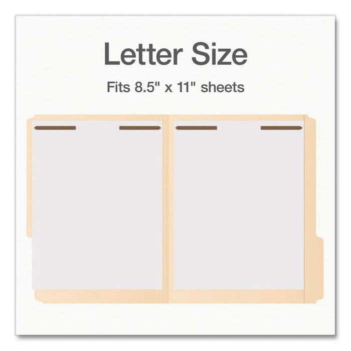 Manila Fastener Folders, 1/3-Cut Tab: Assorted, Expands 0.75", 2 Fasteners, Letter Size, 50/Box
