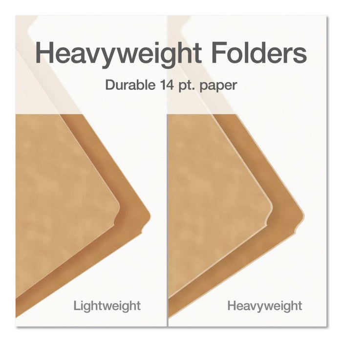 Kraft File Folders, 1/3-Cut Tabs: Assorted, Letter Size, 0.75" Expansion, Kraft, 50/Box