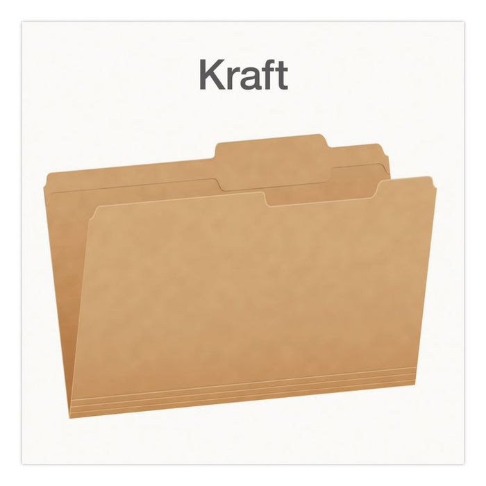 Kraft File Folders, 2/5-Cut Tabs: Right of Center, Legal Size, 0.75" Expansion, Kraft, 50/Box