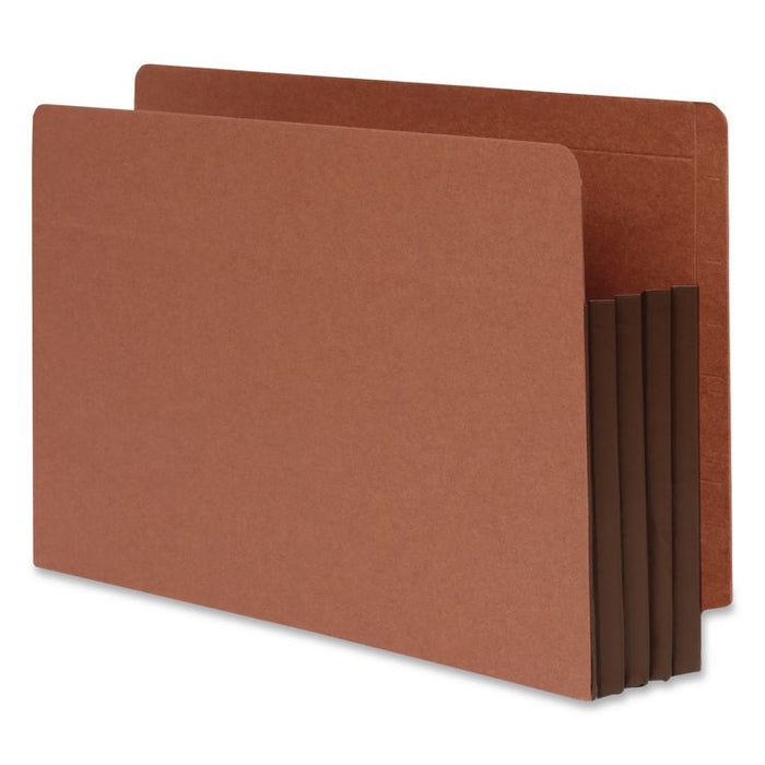 End Tab File Pocket, Dark Brown Gusset, 3.5" Expansion, Legal Size, Brown/Dark Brown, 10/Box