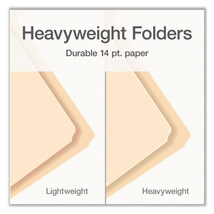 Manila File Folders, 1/3-Cut Tabs: Assorted, Letter, 0.75" Expansion, Manila, 100/Box