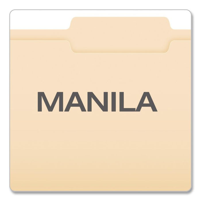 Reinforced Top Tab Manila File Folders, 2/5-Cut Tabs: Right of Center Position, Letter Size, Manila, 100/Box