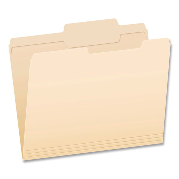 Reinforced Top Tab Manila File Folders, 2/5-Cut Tabs: Right of Center Position, Letter Size, Manila, 100/Box