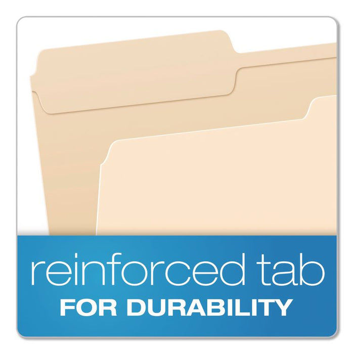 Reinforced Top File Folders, 1/3-Cut Tabs: Assorted Positions, Legal Size, Manila, 100/Box